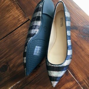 Michael Kors Arianna Sequin Black and White Flat